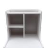 White Tall Nightstand 3-Drawer Bedside Table with Storage Shelf 85cm Height Cabinet