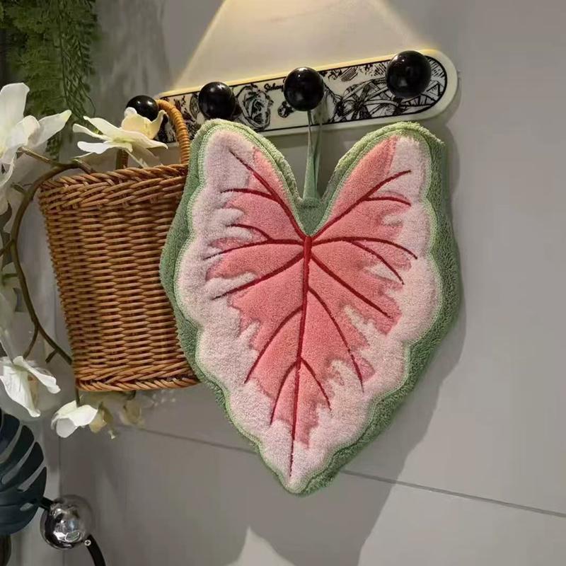 Kitchen Accessories Leaf Hand Towel Absorbent Towels For Hands Handkerchief Wipe Hands Cloth Bathroom Hanging Towels Household Decoration
