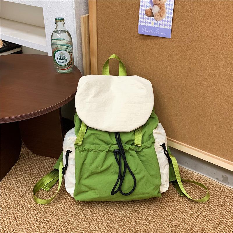 Schoolbag leisure college style student contrasting nylon backpack women's 1011 new fashion large-capacity mountaineering bag