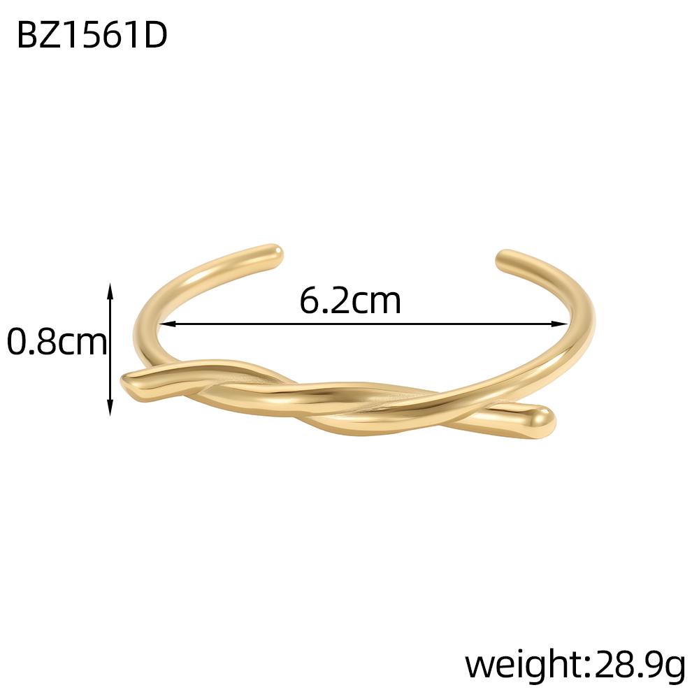 CARLIDANA Chunky Bangle Gold Plated Irregular Jewelry Geometric Stainless Steel Open Cuff Bangle Tarnish Free Waterproof Jewelry