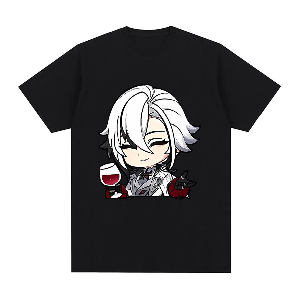 Genshin Impact Arlecchino T Shirt Fashion Unisex Harajuku Graphic Retro TShirt Unisex Anime High Quality Casual Cotton Tees Shirts