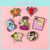 Stylish Jojo Anime Inspired Alloy Brooch With Vibrant Colors Of Jotaro And Jolyne
