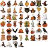 52PCS Pumpkin Witch Stickers Painted Doodle Holiday Decorations for Computers, Phones, and Notebooks Waterproof Stickers