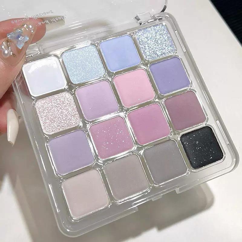 Korean Style Fake No Makeup Nude Makeup 16 Color Makeup Eye Shadow Plate Pink Brown Honeydew New Color Eye Shadow Matte Shimmer Sequin Blush