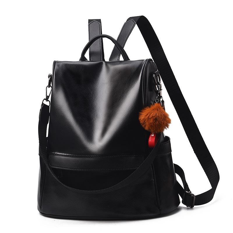 2025 Korean Style Women s Soft Leather Large Capacity Casual Backpack