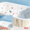 6pcs/Set, Non-Slip Bathtub Stickers, Fresh Floral And Botanical Patterns, Bathroom Stickers, Waterproof Frosted Plastic Tub Decals