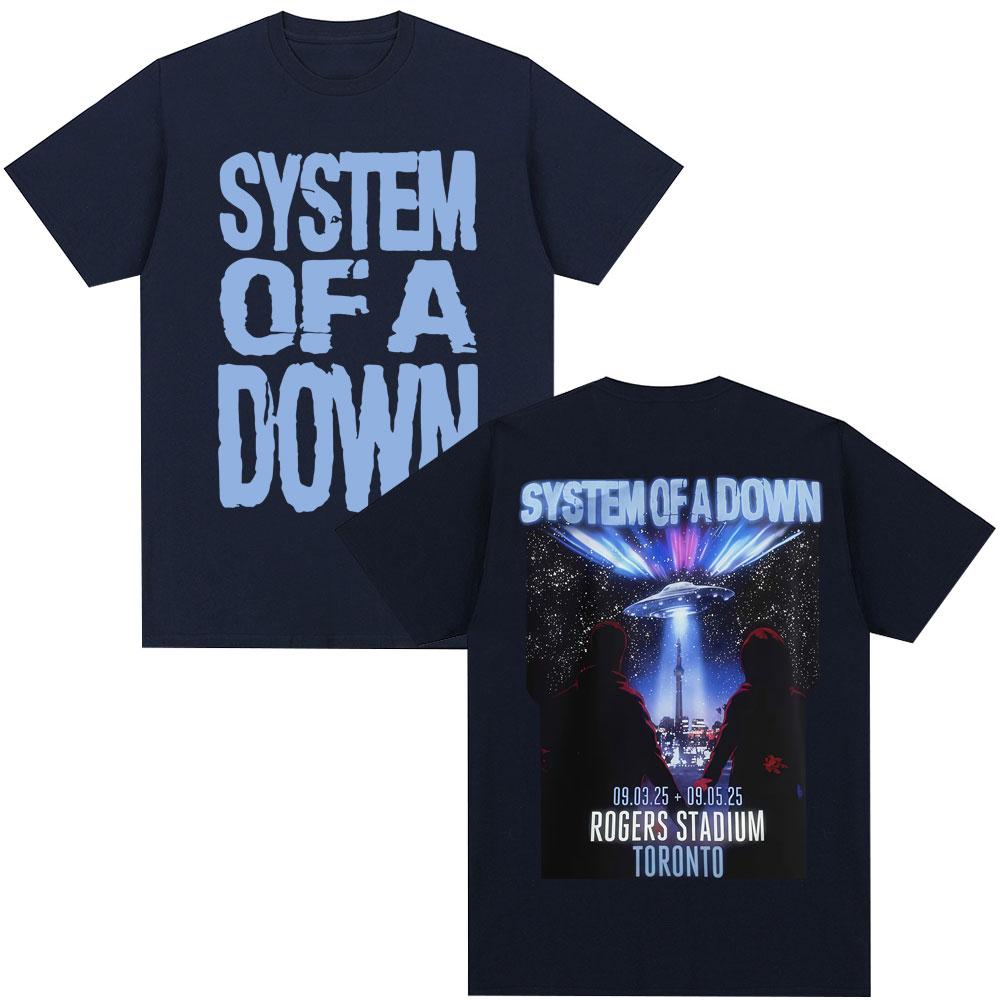 Rock Band System of A Down Tour Graphic T-shirt Men's Clothing Vintage Fashion Hip Hop T Shirts Loose Cotton T-Shirts Fans Gifts