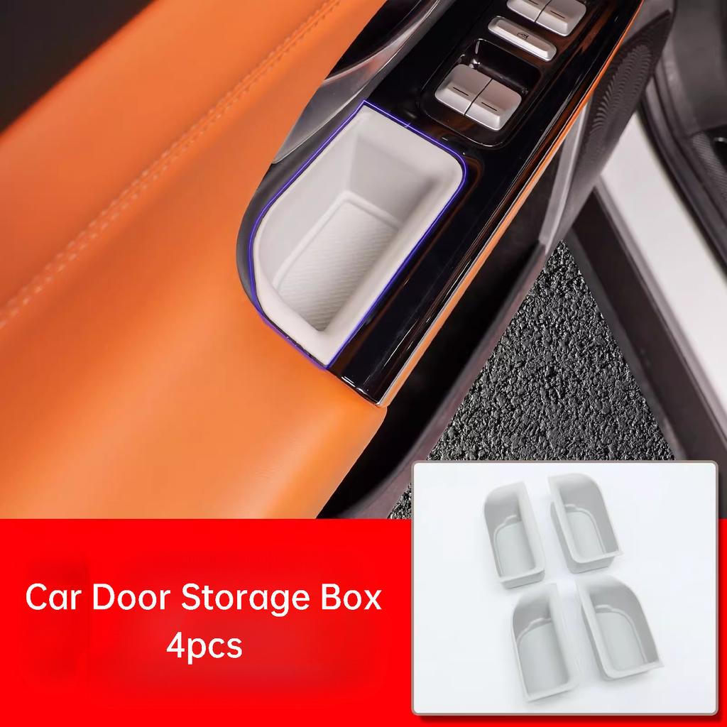 For XPeng G9 22-25 Car Door Storage Box Organizer Door Handle Slot Trash Can Organizing Tray Interior Tidying Accessories