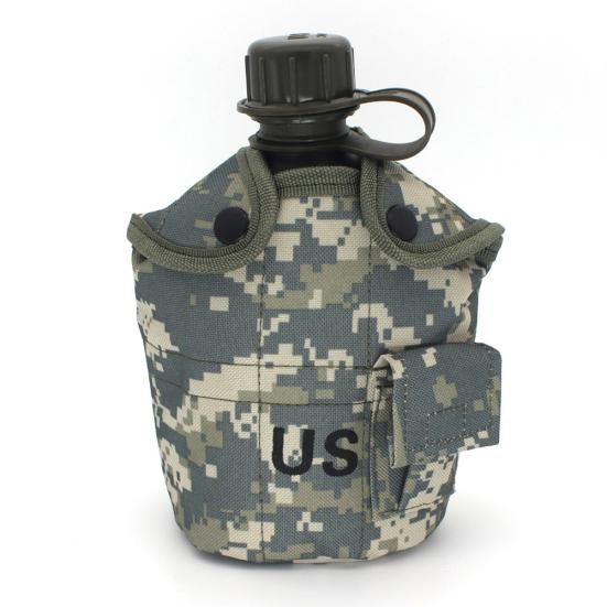 1L Army Military Water Bottle Camping Hiking Canteen Cup Portable for Outdoor