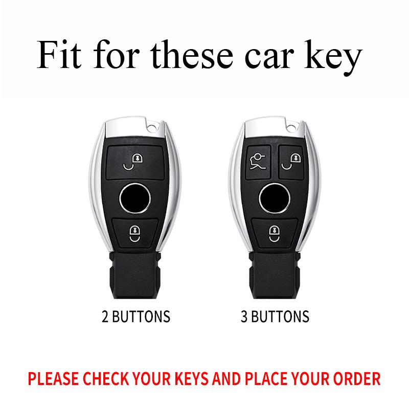 Zinc Alloy+Silicone Full Cover Car Key Case for Mercedes Benz A B C E Class GLS GLA GLK GLC CLS CLA AMG W204 W205 W212 W463 W176
