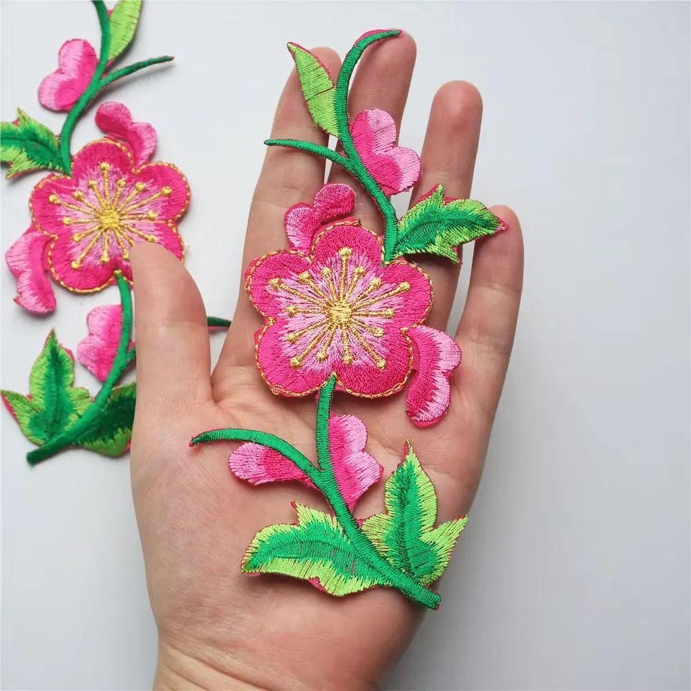 Flowers Leaves Sew Iron On Patches Hot Melt Adhesive Ironing DIY Embroidery Flowers Patch Clothes Patchwork Sticker for Clothes