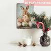 Vintage Easter Bunny Floral Eggs Metal Tin Sign Rustic Wall Art Home Decor