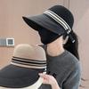 Hat women's summer new big edge bucket hat bow fashion hollow breathable sunshade sunscreen hat
