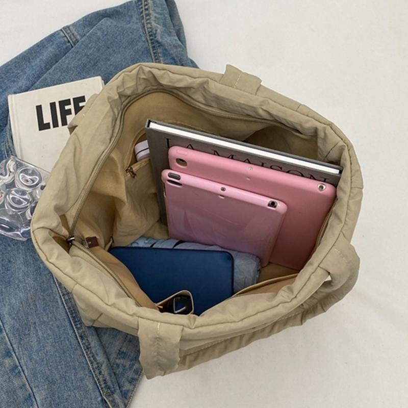 Shoulder Bag For Women Solid Color Soft Cloth Large Capacity Female Handbags Tote Bags