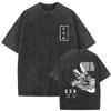 Anime Chainsaw Man Vintage Washed Women's T-shirt Hayakawa Aki Summon Kon Fox Devil Graphic T Shirts Men Women Casual Fashion T-shirts