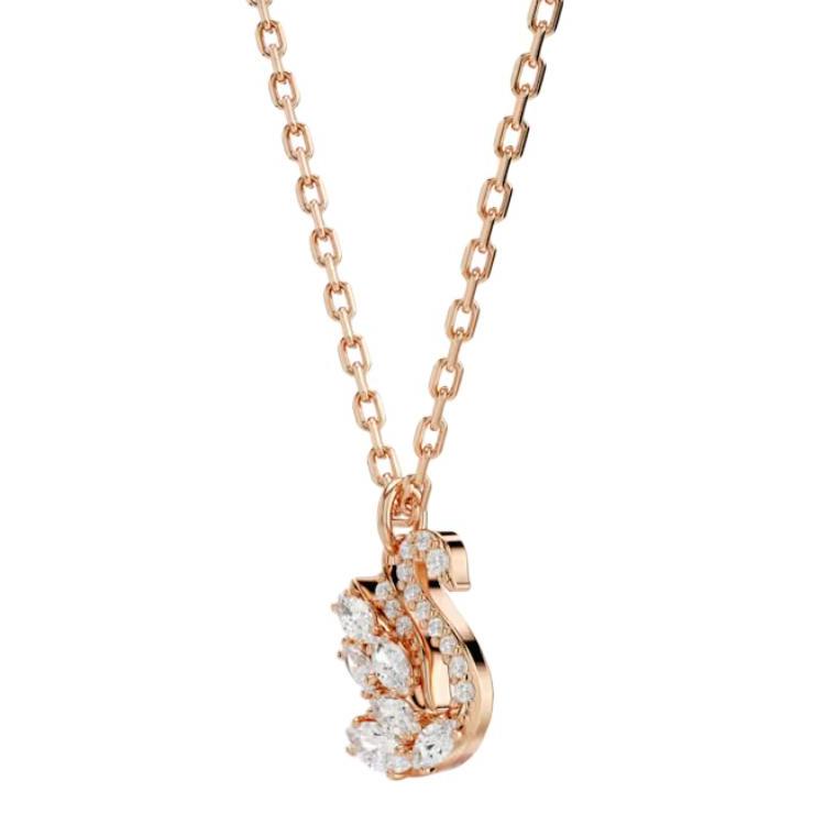 Swarovski Swan Cubic Zirconia Necklace Unisex necklace White 5738203 Box (Random Color)