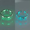 Fashion Blue Love Heart Luminous Ring For Women Men Retro Glow In Dark Copper Color Adjustable Couple Finger Rings Jewelry Gift