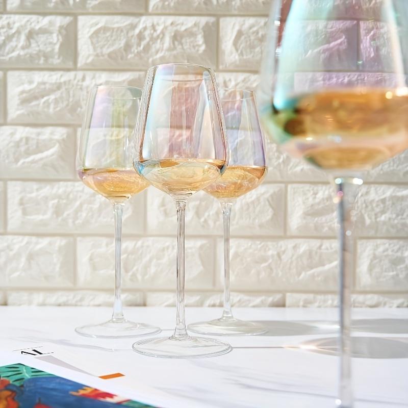 2pcs Glasses Glass Cup Wine Glasses Nordic Style Crystal Glass U-type Decanter Household Rainbow Wine Decanter Kitchen Supplies