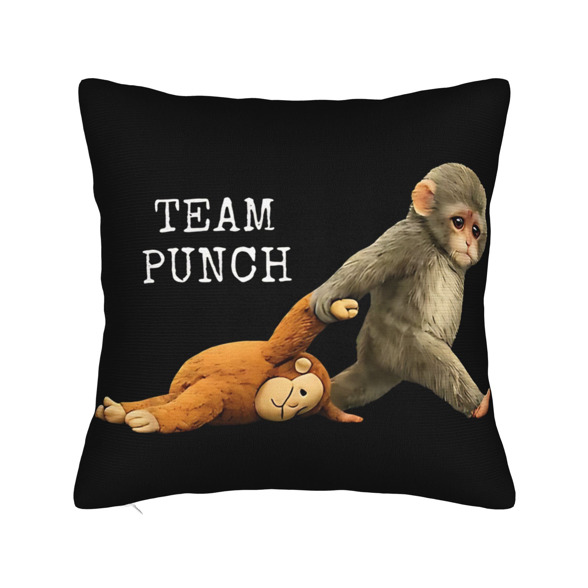 

Pillow Cover Baby Monkey Punch Cute Monkey Punch Vintage Pillow Case For Sofa Bedroom Home Decor Pillowcases 30cmx30cm