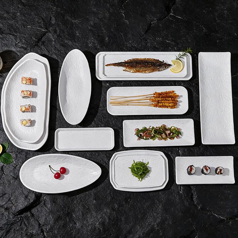 Melamine Long Sushi/BBQ/Hot Pot Plate for Beef and Cold Dishes