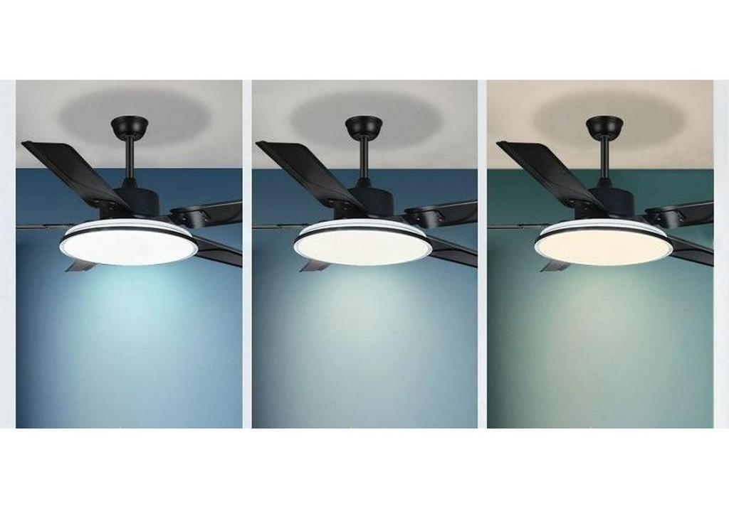 Ultra-thin Silent Ceiling Fan with Light - High Airflow for Living Room, Dining Room, Bedroom