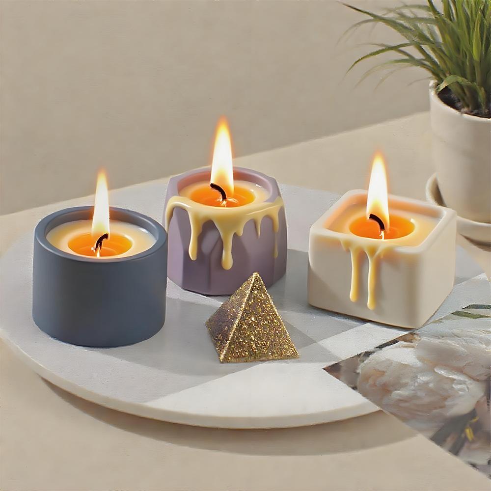 Round Candle Mold Flexible Square Candle Mold Oval Storage Box Mold White For Resin Casting Arts And Crafts Candle Making