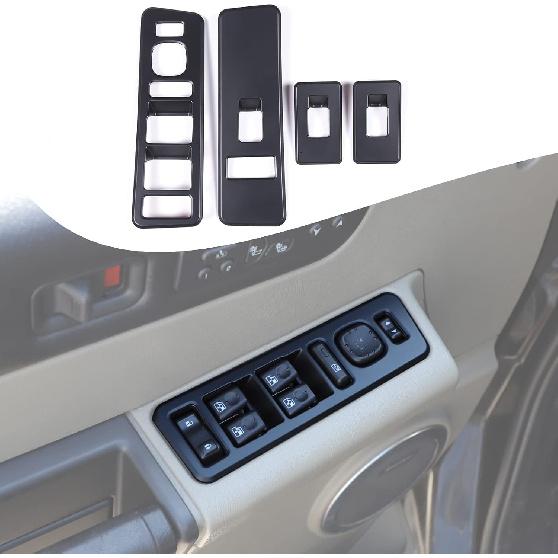 Lcojicep Window Lift Switch Cover Compatible with Hummer H2 2003-2007, Window Lift Switch Cover Interior Button Trim Kit, Auto Window Lift Panel Matt black