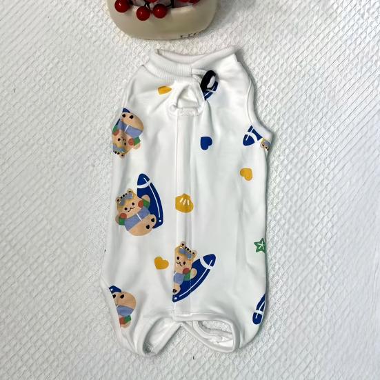 Herstelpak voor Katten Zachte Katoenen Kleding Schattige Cartoon Print Kat Vierpoot Kleding