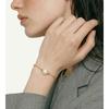 Yhpup Stainless Steel Imitation Pearls Round Chain Bracelet Bangle Fashion Chic Charming Wrist Jewelry Accessories Gift