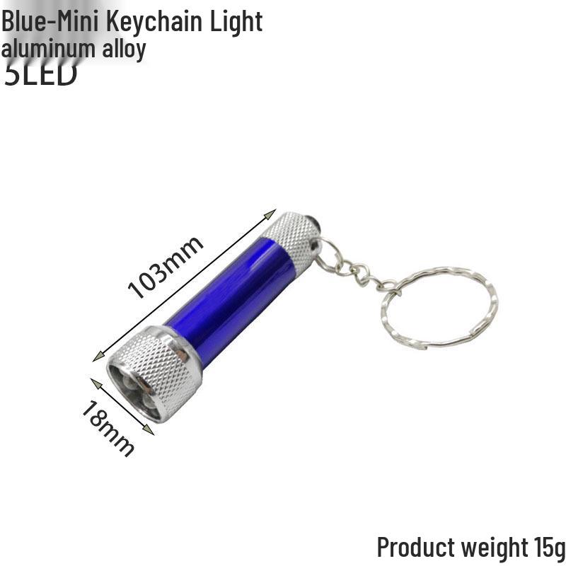 Mini 5-LED Aluminum Keychain Light: Portable, Strong, Multifunctional Outdoor Flashlight Gift