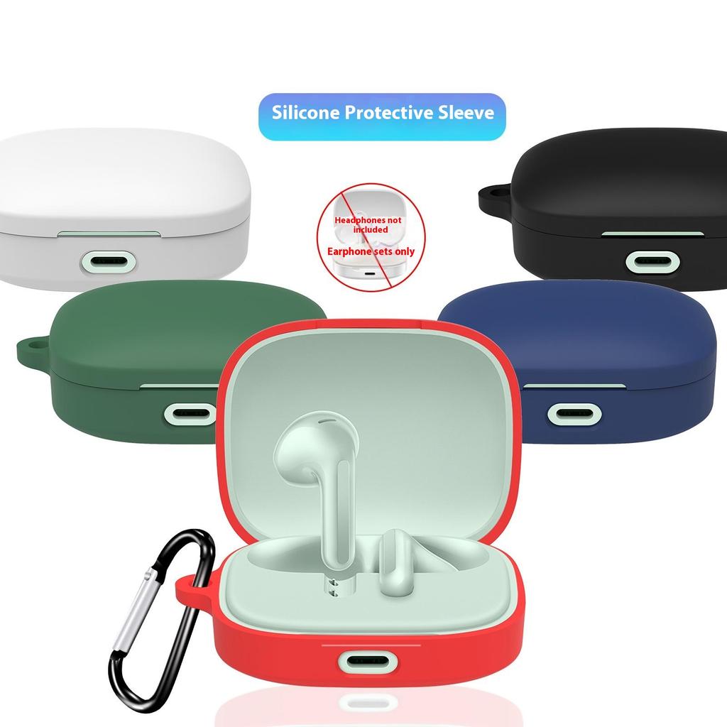 For Xiaomi Redmi Buds 7s Protective Case Bluetooth-Compatible Earphones Silicone Cover with Hook