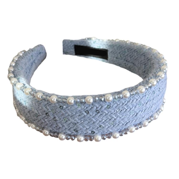 Luxury Floral Design Headbands For Women Fabric Hair Accessory With Bead Detailing Hairband Headwear For Special Event