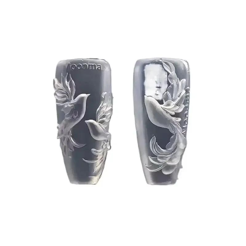 Niedliche Taube 3D Silikon Nagelform DIY Nail Art Dekoration Transparente Reliefvorlage Maniküre Designwerkzeug Für Nagelkunst