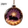 Eye-catching Seasonal Party Supplies Halloween Ball Ornament, Light Up Plastic Clear Hanging Decorations Decoration with Cat/Skeleton/Bat Inside