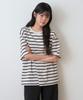 Sayu Striped Biscuit Short Sleeve T-Shirt Ivory