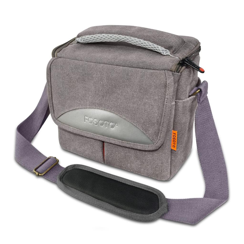 FOSOTO Shoulder Camera Bag Digital Mirrorless Single Lens Camera Case Lesbian Storage Retro Style Large Capacity Compatible with Canon SX70 SX420