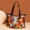 2pcs Geometric Pattern Tote Bag Set, Fashion Shoulder Bag, Women's Large Handbag With Clutch Coin Purse