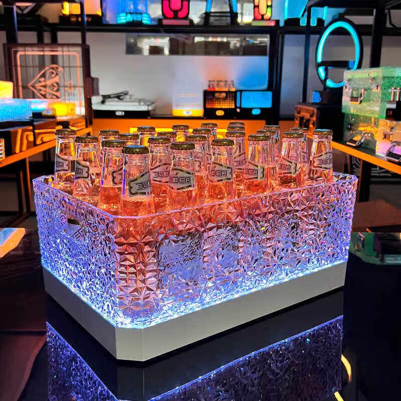 ZISIZ Uppgraderad Ismönster Belyst Bar Vin Displayställ