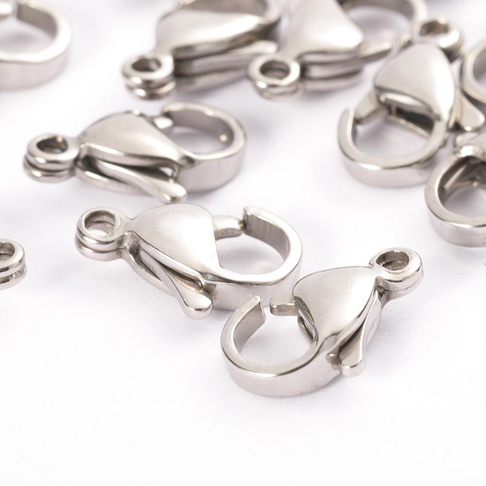 20pcs 9-15mm Stainless Steel Gold Plated Lobster Clasp Jump Rings for Bracelet Necklace Chains DIY Jewelry Making Findings