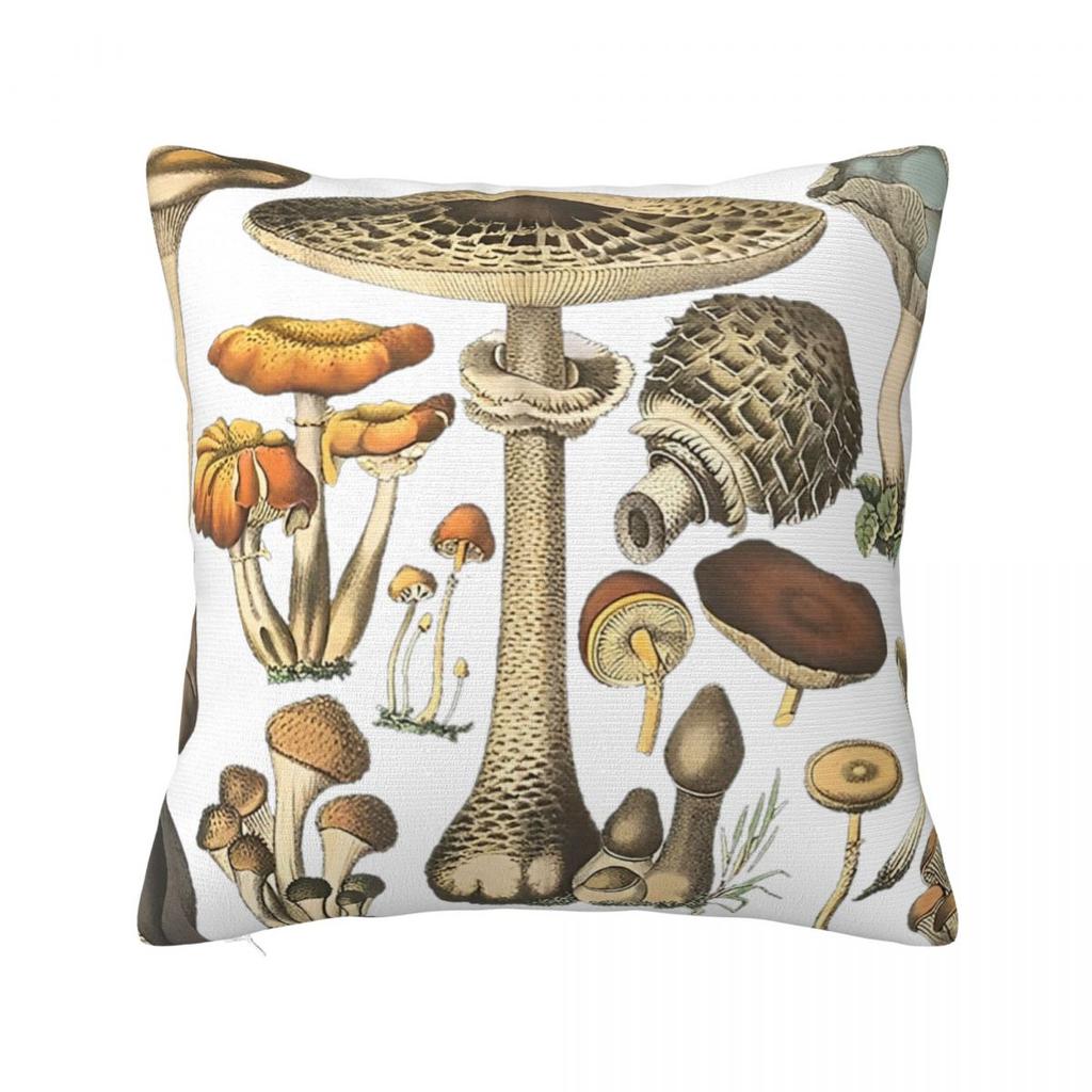 Mushroom Cartoon Pillow Case Forest Plant Cushion Cover Novelty Zippered Decorative Throw Pillow Case Cover for Living Room