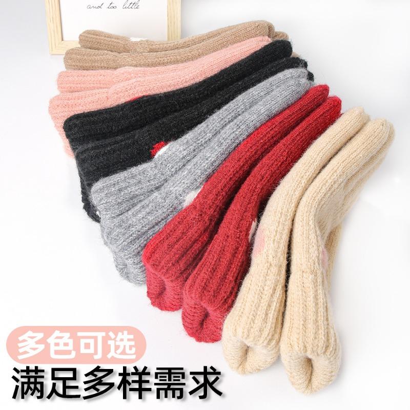 Neue Winter Damen Jacquard Strickhandschuhe Liebe Süß Warm und Kalt Doppellagig Weihnachts-Stil