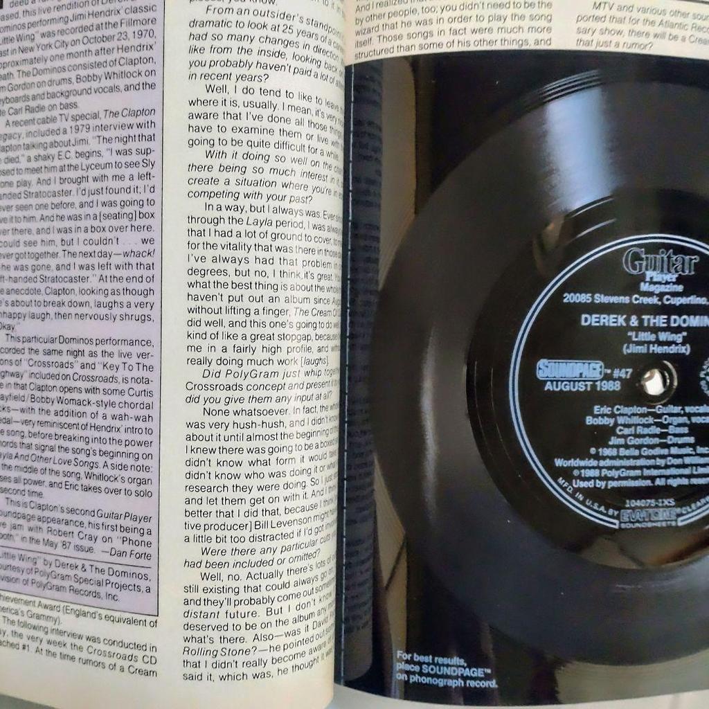 [USED] Eric Clapton Book with Flexi Disc