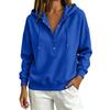 Women's Casual Button Front Hoodie Loose Fit Color Sweatshirt