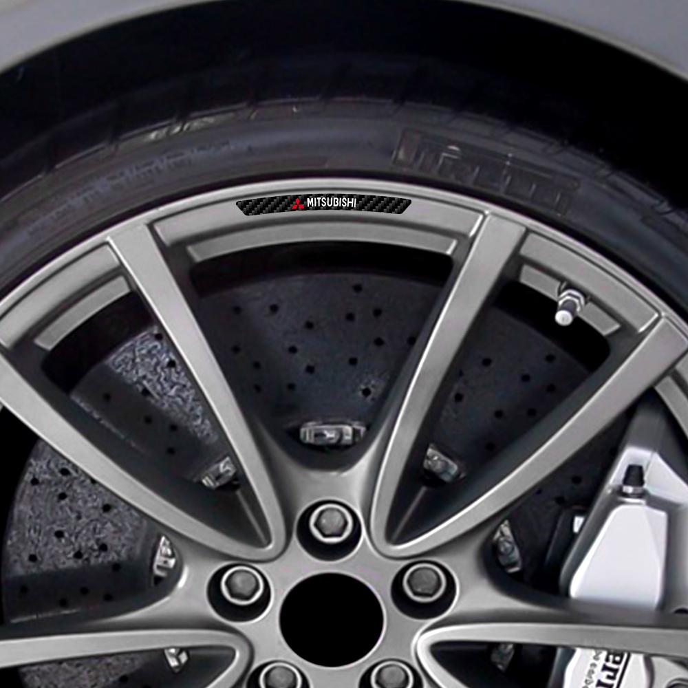 rvcr3 Car Styling 4PCS Carbon Fiber Car Motorcycle Wheel Rim Decorative Stickers For Mitsubishi Asx Lancer 10 9 Outlander 2013 Pajero
