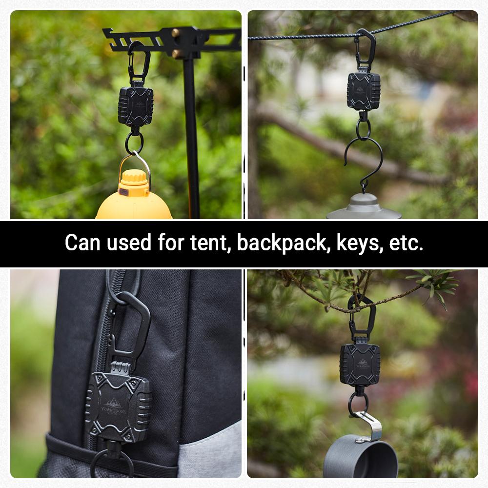 Heavy Duty Plastic Carabiner Retractable Anti Lost Magnetic Elastic Keychain for Outdoor