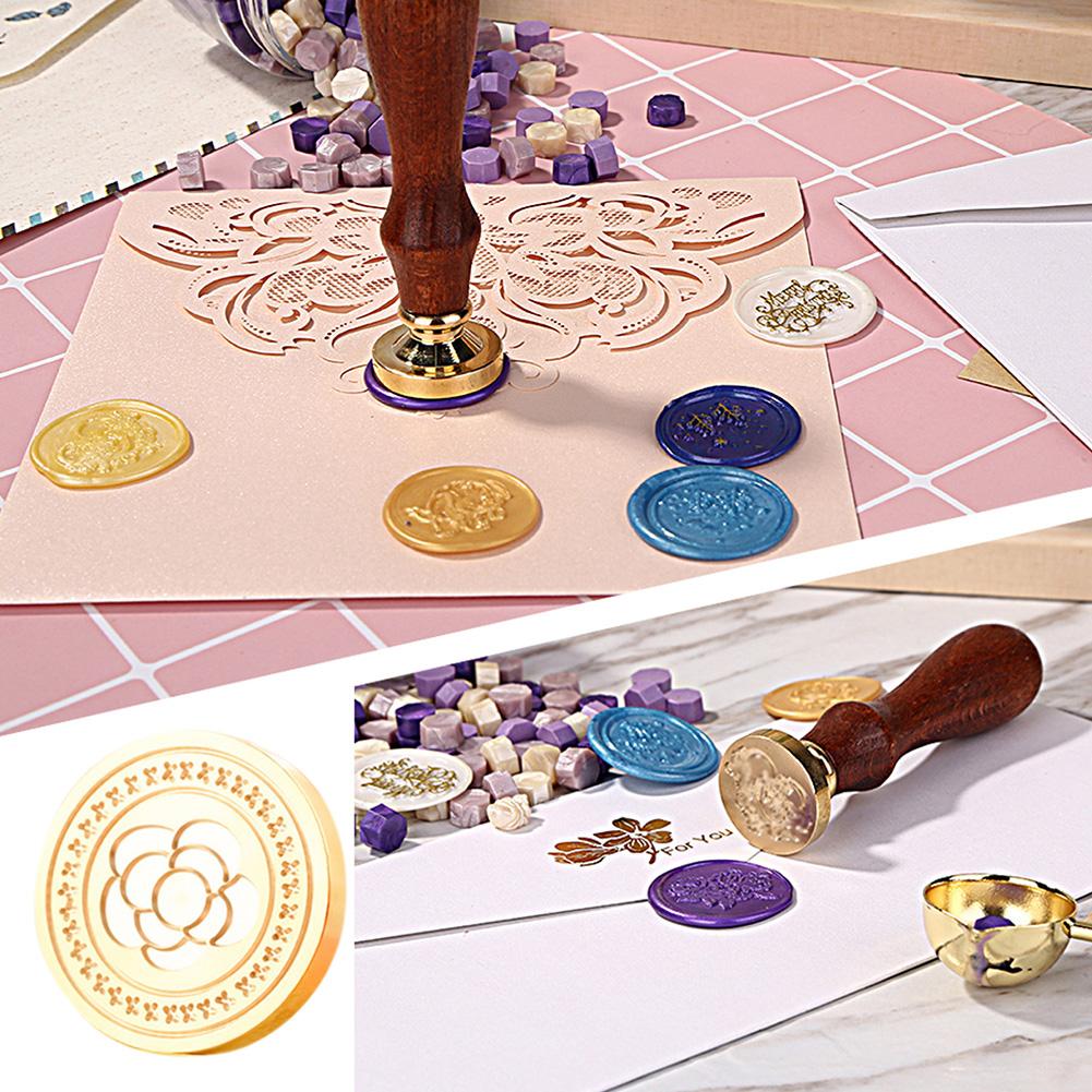 Round-shaped Copper Head 3D Relief Sealing Wax Copper Head for Gift Scrapbooking