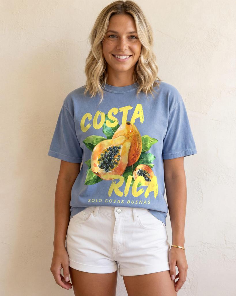 Costa Rica Papaya Graphic Tee, Comfort Colors ® Tropical Fruit Shirt