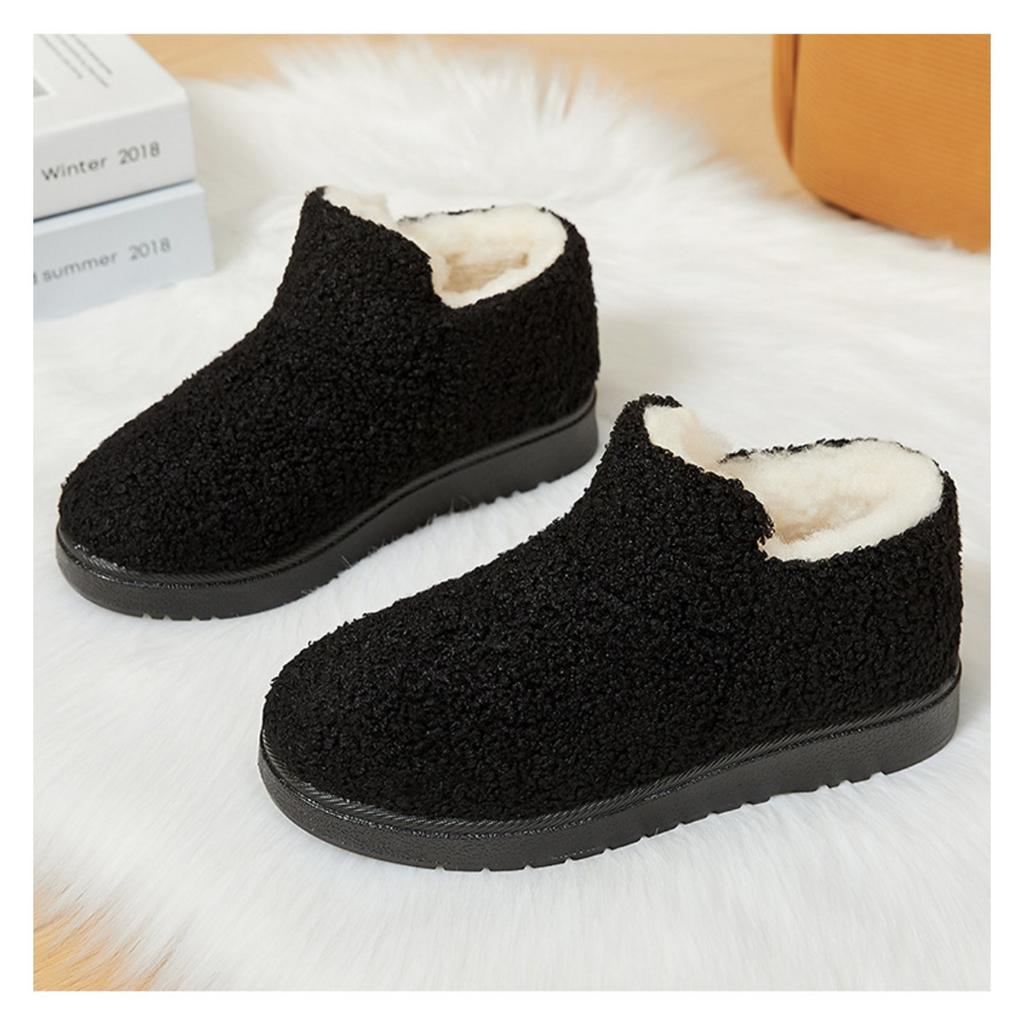 Winter New Cotton Shoes with Plush and Thick Thickness, Soft Soled Cotton Boots for Home Snow Boots