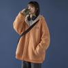 Lamb Wool Coat Women's Lazy Cardigan Sweatshirt Fleece Lined Thickened Loose Korean Style Chic Autumn Winter Hooded Top