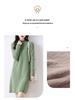 Women's High Neck Knitted Wool Dress - Slimming and Warm for Autumn/Winter
